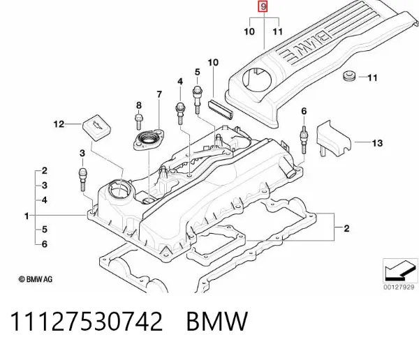 Tapa motor 11127530742 BMW