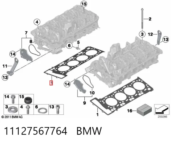 Junta de culata 11127567764 BMW