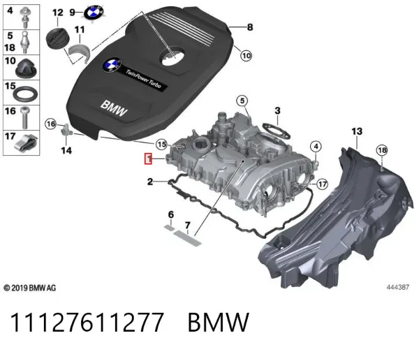 Tapa de balancines 11127611277 BMW