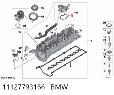 Junta de válvula de ventilación del cárter BMW 11127793166