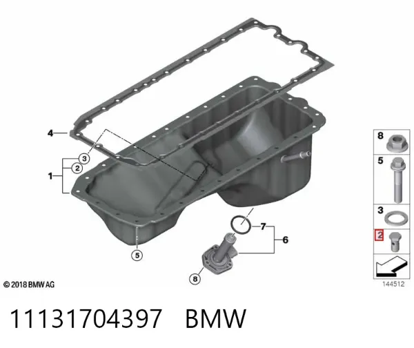 Tapón del cárter de aceite 11131704397 BMW