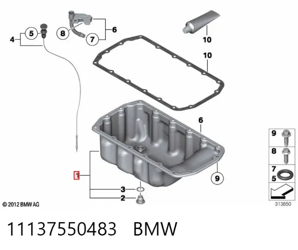 Cárter de aceite del motor 11137550483 BMW