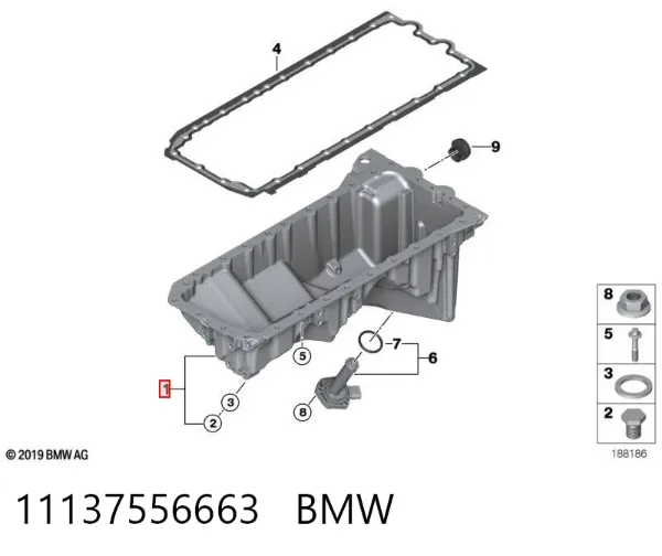 Cárter de aceite del motor 11137556663 BMW