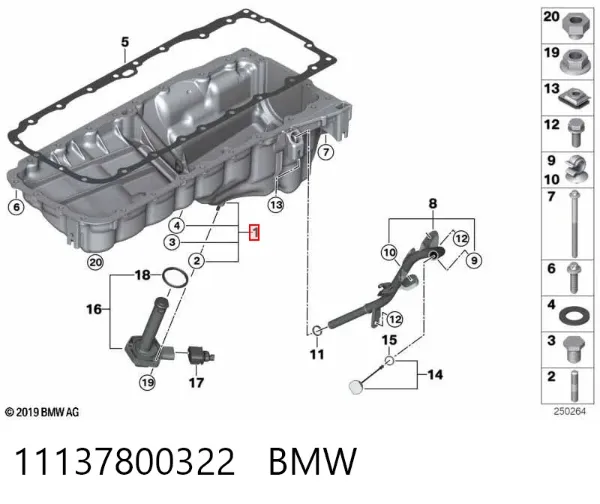 Cárter de aceite del motor 11137800322 BMW