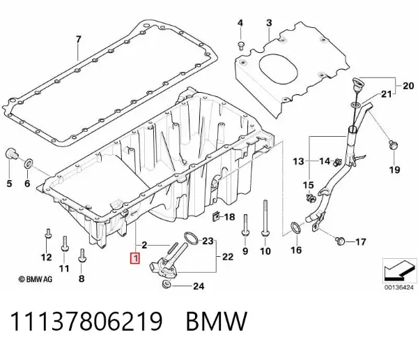 Cárter de aceite del motor 11137806219 BMW