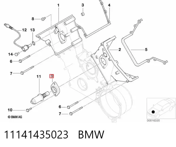 Junta del regulador de fase del árbol de levas 11141435023 BMW