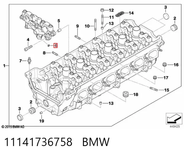 Anillo de la tubería de admisión del silenciador 11141736758 BMW