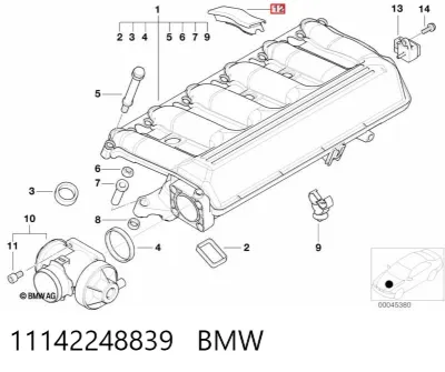 Moldura de cristal trasero BMW 11142248839