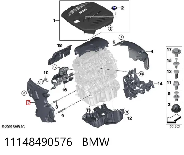 Tapa motor 11148490576 BMW