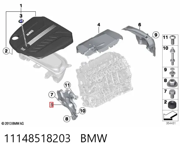Tapa motor 11148518203 BMW