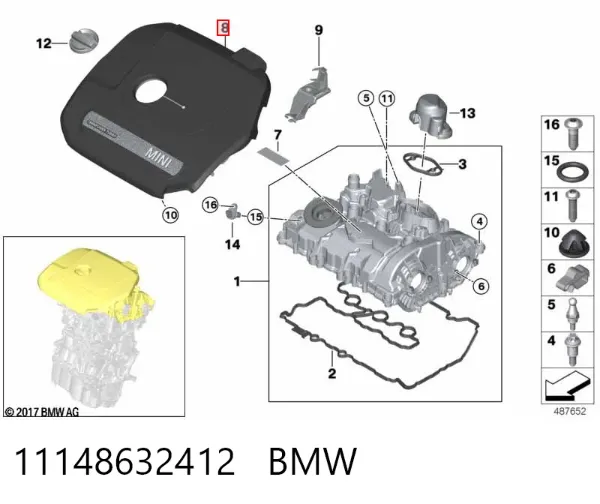 Tapa motor Mini COUNTRYMAN F60