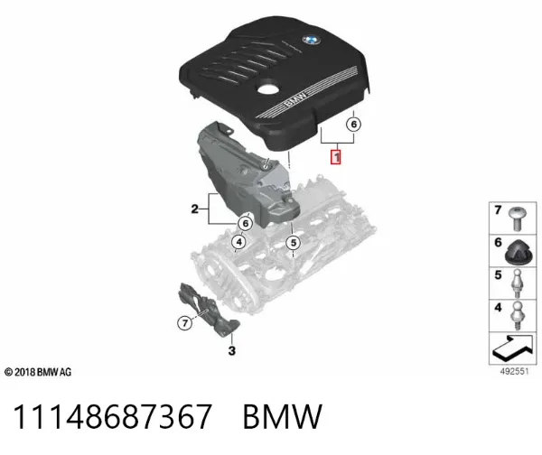 Tapa motor 11148687367 BMW