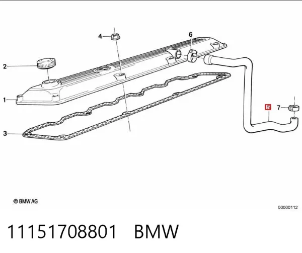 Tubo del sistema de recirculación de gases de escape EGR 11151708801 BMW