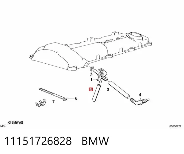 Tubo de ventilación del cárter 11151726828 BMW