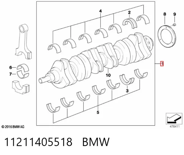 Cigüeñal 11211405518 BMW