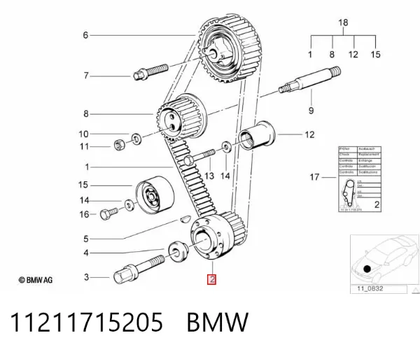 Piñón del cigüeñal 11211715205 BMW
