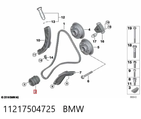 Piñón del cigüeñal 11217504725 BMW