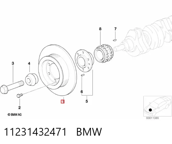 Polea de cigüeñal 11231432471 BMW