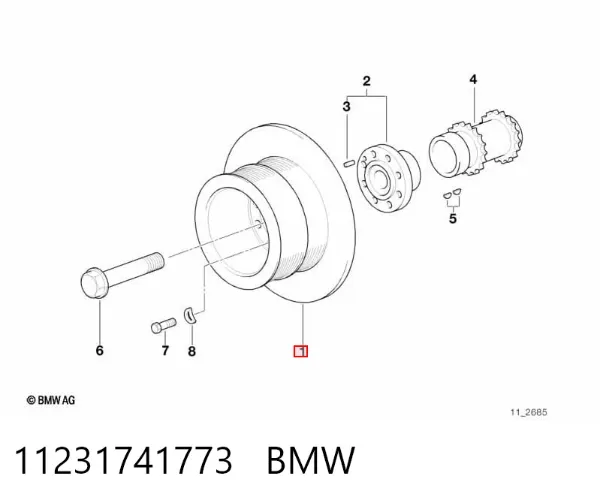 Polea de cigüeñal 11231741773 BMW