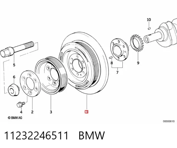 Polea de cigüeñal 11232246511 BMW