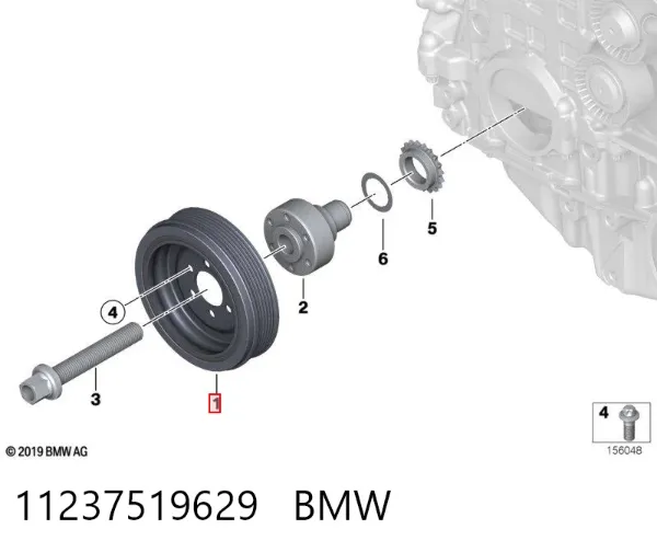 Polea de cigüeñal 11237519629 BMW
