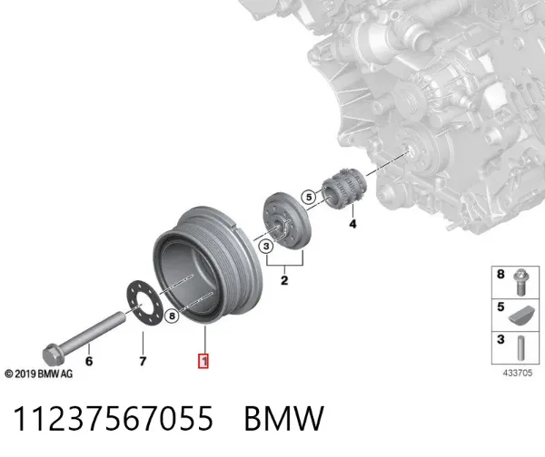 Polea de cigüeñal 11237567055 BMW