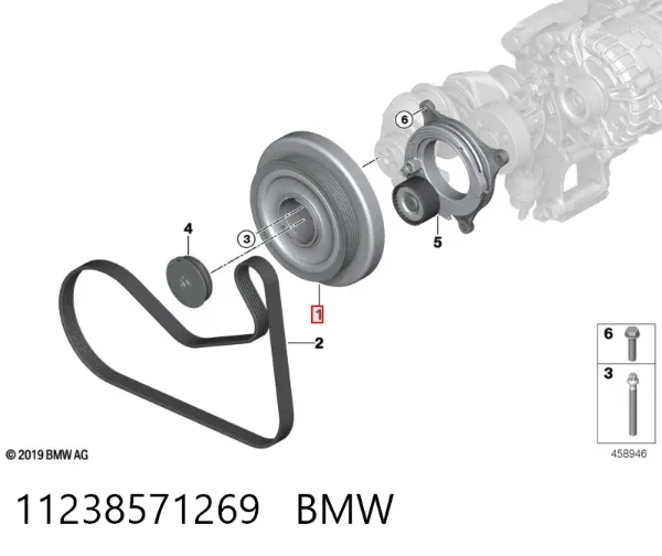 Polea de cigüeñal 11238571269 BMW