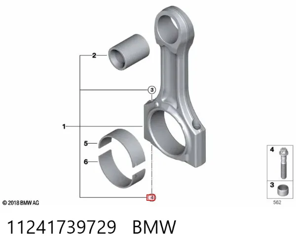 Tornillo de biela 11241739729 BMW