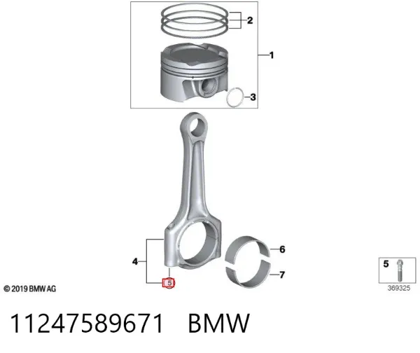 Tornillo de biela 11247589671 BMW