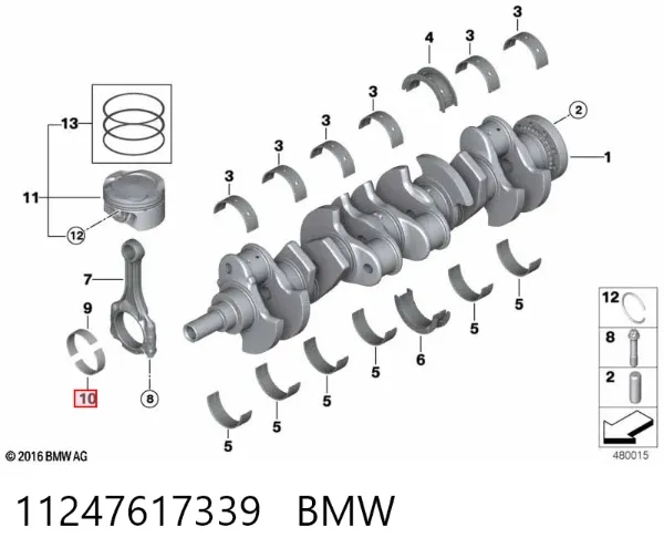 Cojinetes de biela 11247617339 BMW
