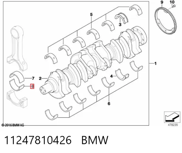 Cojinetes de biela 11247810426 BMW