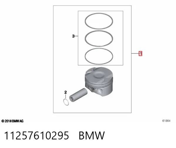 Juego de aros de pistón para compresor, 1 cilindro, STD 11257610295 BMW
