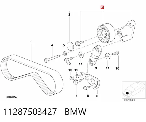 Tensor de correa poli V 11287503427 BMW