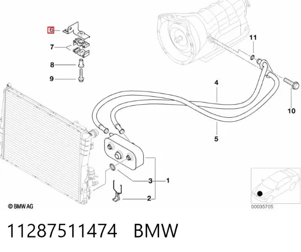 Polea inversión / guía, correa poli V 11287511474 BMW