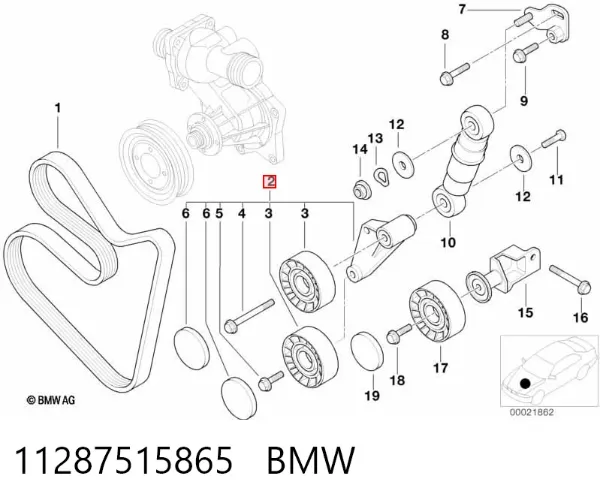 Tensor de correa poli V 11287515865 BMW