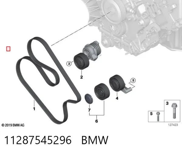 Tensor de correa poli V 11287545296 BMW