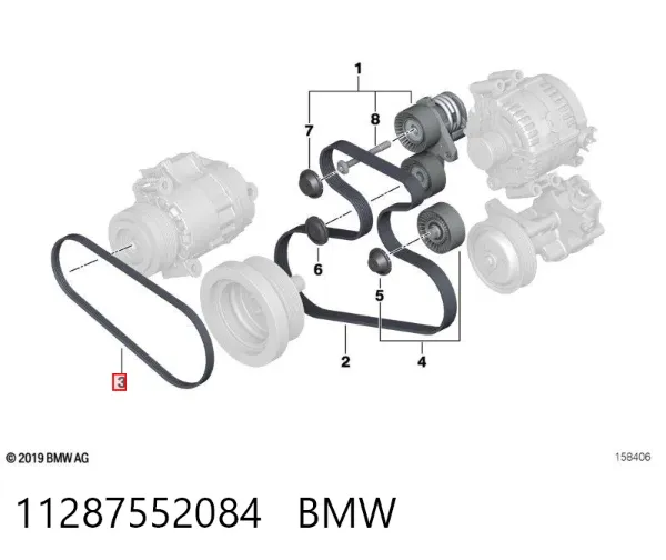 Correa de alternador 11287552084 BMW