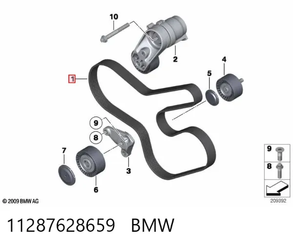 Correa de alternador 11287628659 BMW