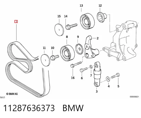 Correa de alternador 11287636373 BMW