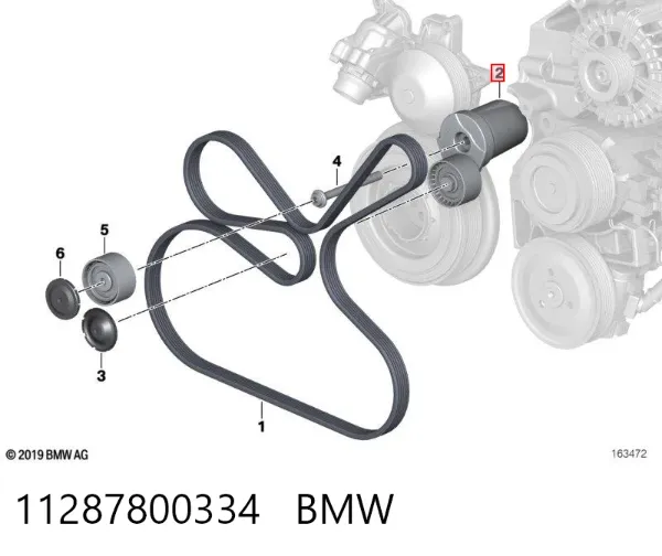 Tensor de correa poli V 11287800334 BMW