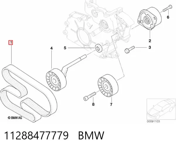 Correa de alternador 11288477779 BMW