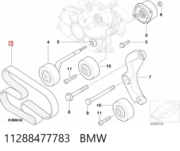 Correa de alternador 11288477783 BMW
