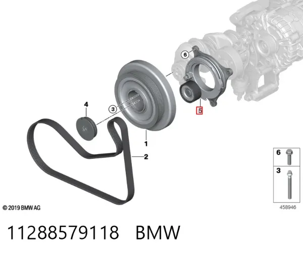 Tensor de correa poli V 11288579118 BMW