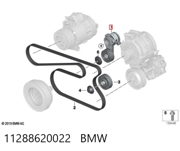 Tensor de correa poli V 11288620022 BMW