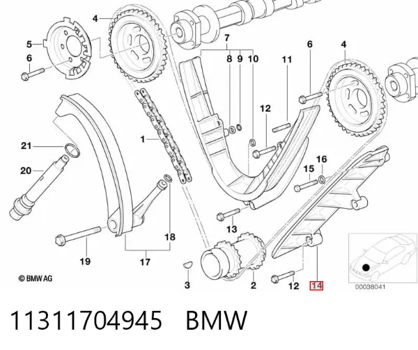 Guía de cadena de distribución 11311704945 BMW