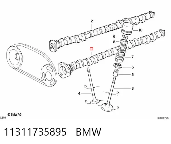 Árbol de levas de entrada BMW 3 E36
