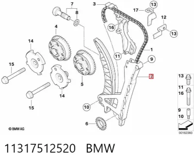 Guía de cadena de distribución BMW 11317512520