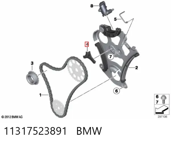Engranaje tensor de la cadena de distribución 11317523891 BMW