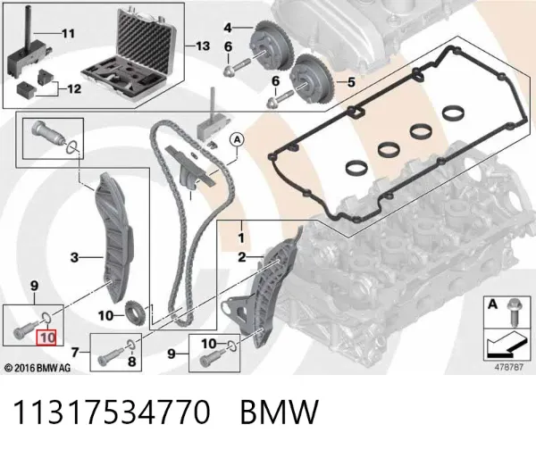 Junta de tapa del tubo de llenado de aceite 11317534770 BMW