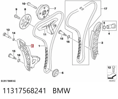 Guía de cadena de distribución BMW 11317568241